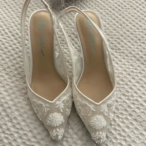 Betsey Johnson Cream Embellished Heels